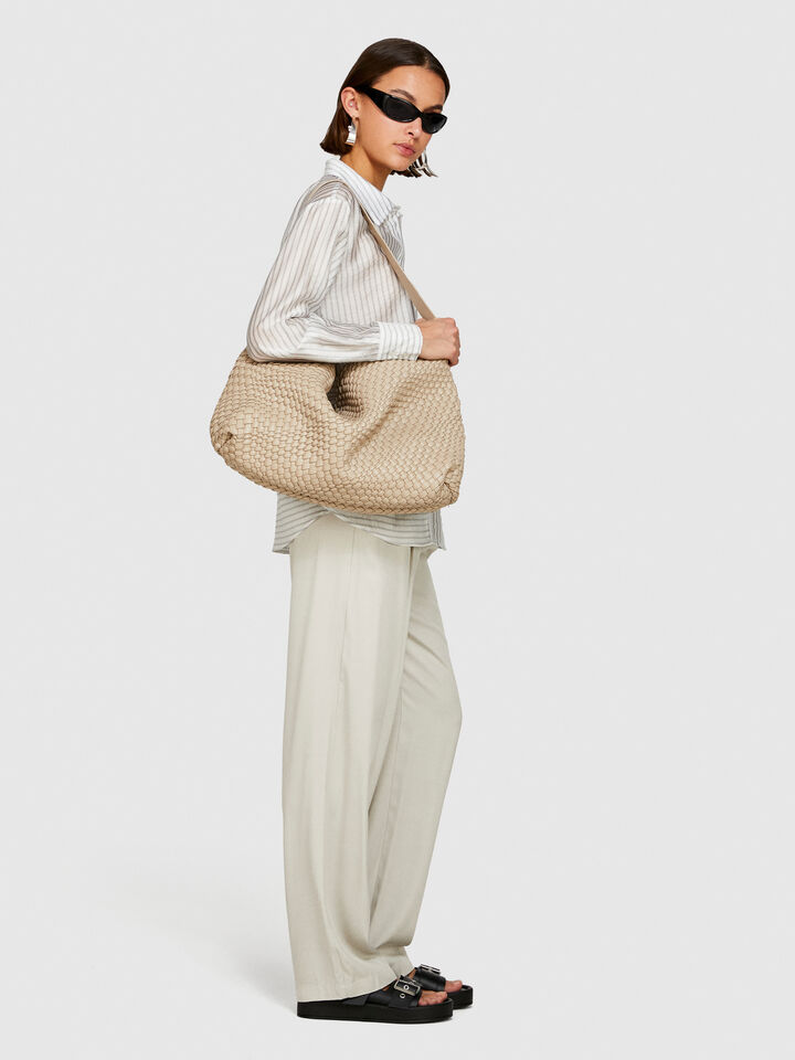 Low-waisted flared fit trousers - women's flared trousers - Beige | Sisley image number 2